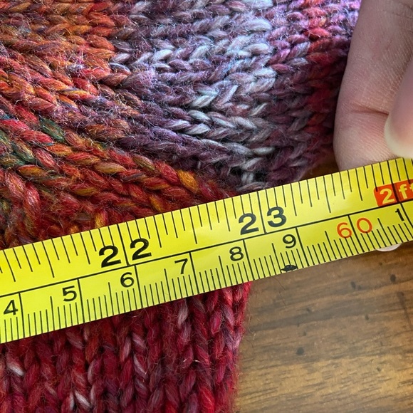J.JILL Cardigan Petite Chunky Knit Wool Blend One-Button Red Purple Sz Large P - Picture 9 of 9